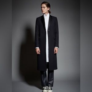 Officine Générale Natte Eden Wool Winter Navy/Black Suit Coat Fr 34 XS 0/2